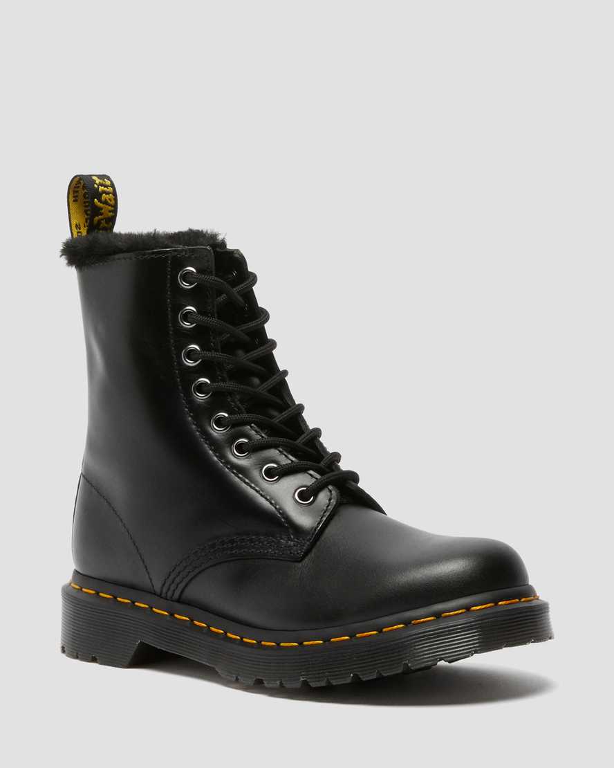 Dr. Martens 1460 Serena Faux Fur Lined Kadın Bağcıklı Bot - Bot Koyu Gri |AZYFT5618|